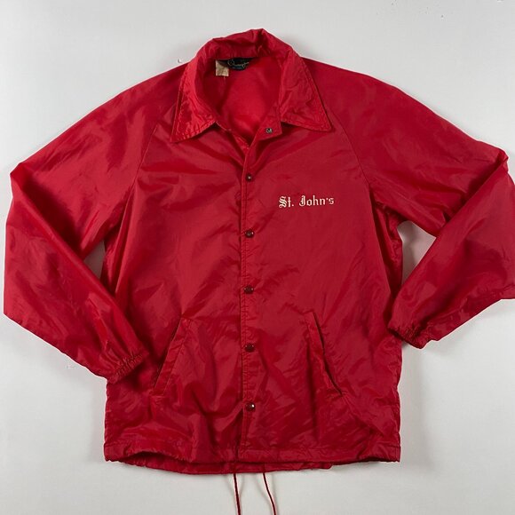 Vintage St .John's University Coach Jacket Champion Running Man Men's Medium - Picture 1 of 14